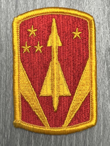 Vintage US Army Air Defense Command Missile Patch Red Gold Shield Insignia