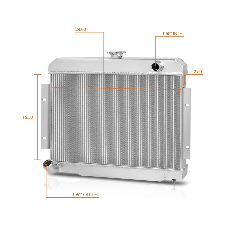 Radiador de carreras de núcleo de aluminio completo de 3 filas para Jeep CJ5/CJ6/CJ7 72-86 3,8/4,2/5,0 L Foto 3 de 4