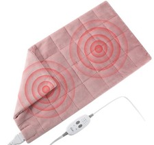 Weighted Heating Pad with 2 Massager 4.85Lbs,18"x33" X-Large Heated Pad for B...