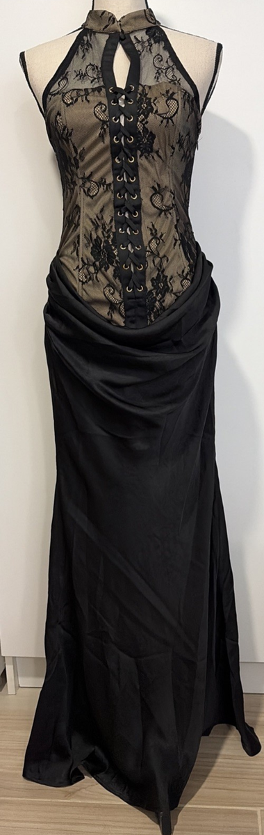 Fashion Nova Nalani Lace Up maxi Gown Black Size Medium | eBay