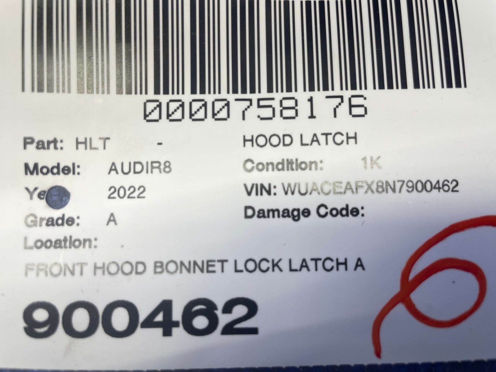 2017-2023 AUDI R8 V10 4S FRONT HOOD BONNET LOCK LATCH ACTUATOR W/ CABLES