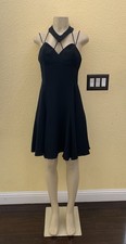 Nicole Miller Size 8 Collared Sleeveless Little Black Dress