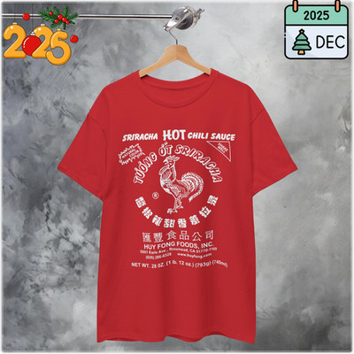 Spicy Rooster Sriracha Hot Sauce Label T-Shirt, Unisex tee