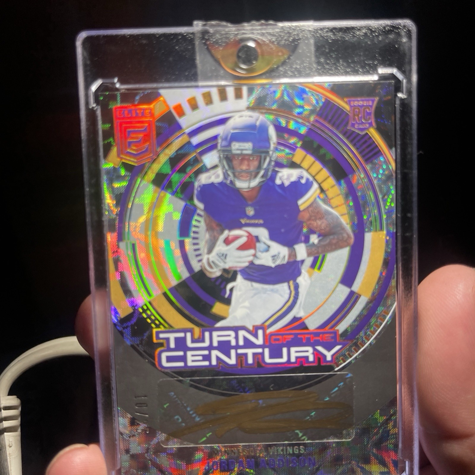 2023 Donruss Elite Jordan Addison Turn Of The Century Auto Black & Gold /25