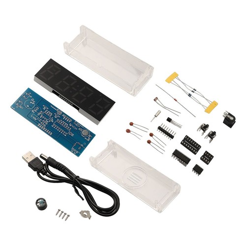 Build Your Own Clock DIY Kit with 4 Digit Display and Temperature Measurement - Afbeelding 4 van 17