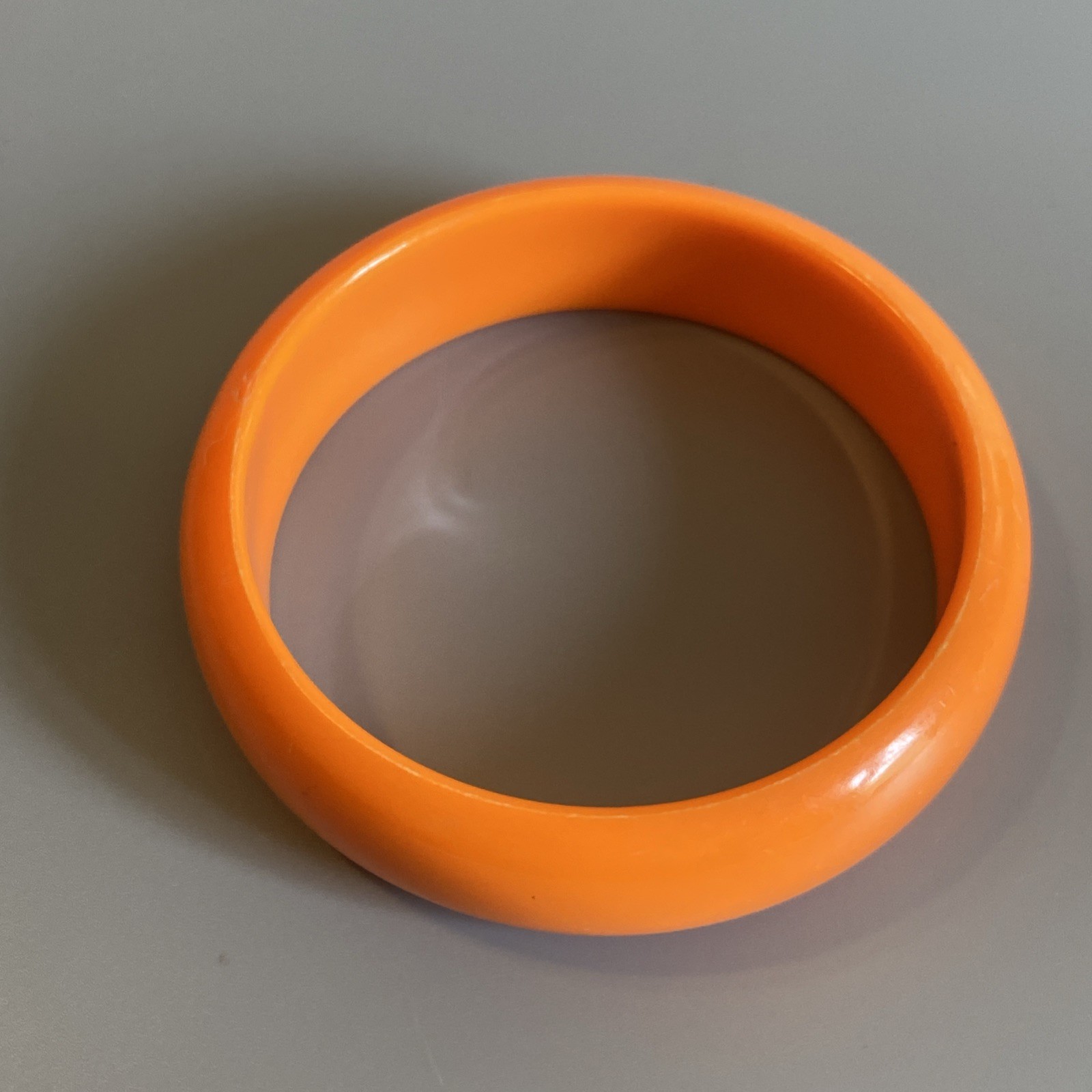 Vintage Solid Orange Bright Plastic Bangle Bracel… - image 6