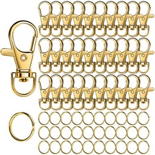 60PCS Lobster Claw Clasps and Key Rings, 30PCS Keychain Clips and 30PCS Key Chai