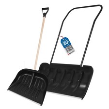 Produktbild - Schneeschaufel und Schneeschieber Set Schwarz Robuste Schneeräumwerkzeuge