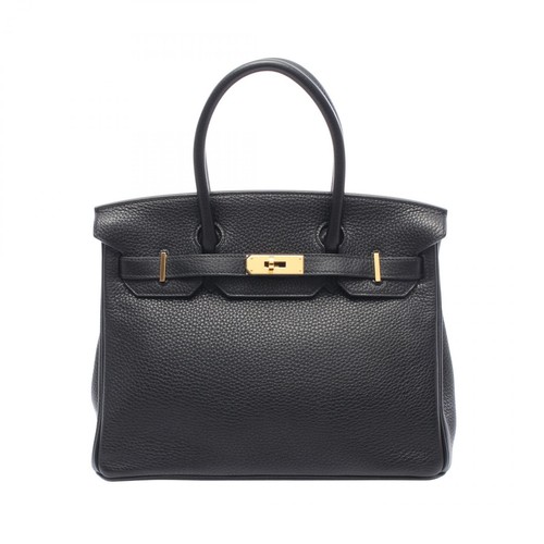 HERMES Birkin 30 Handbag T Taurillon Clemence Black Used GHW