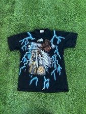 Vintage 90s American Thunder Indian And Eagle T Shirt Size M/L
