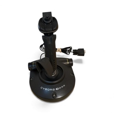 Saitek Cyborg 2000 Joystick   Vintage PC Flight Stick   Serial DB15 Connector  