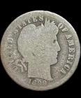 1899 United States Barber Silver Dime 10 cents coin