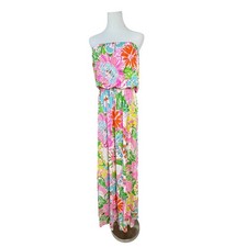 Lilly Pulitzer for Target Nosey Posey Strapless Maxi Dress XL Floral Vibrant