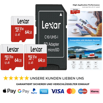 Lexar Micro SD Karte 64GB 3er Pack UHS-I U3 A1 V30