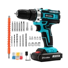 Cordless Drill Set 21v Power Drill Cordless With Battery & Charger,... Fast Ship