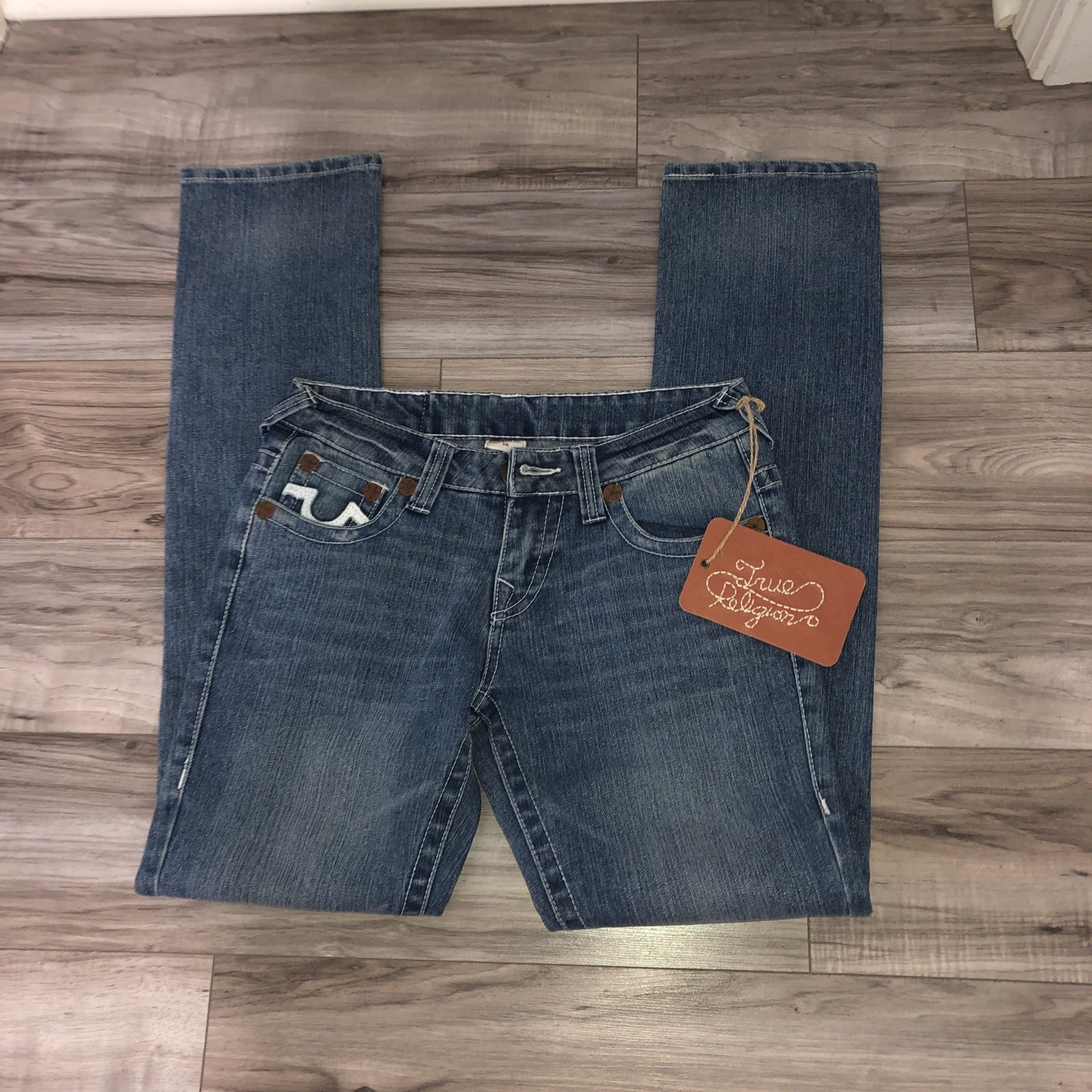 True Religion Vintage Y2K Low Rise Straight Leg Jeans Made USA Size 26