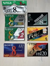 Sony TDK FUJI Kodak Maxell 8mm Hi8 Video Tapes Sealed MP P6-120 Mixed Lot of 6