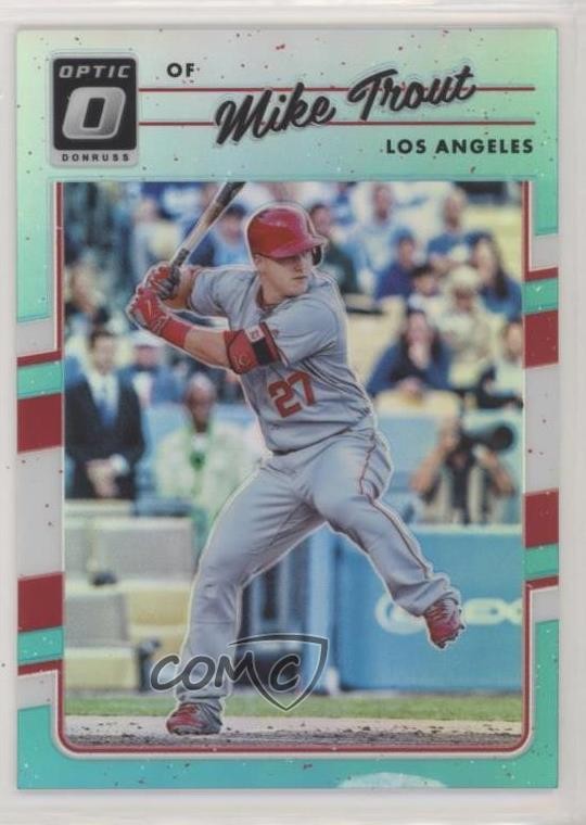 2017 Panini Donruss Optic Aqua Prizm 173/299 Mike Trout #107 k5j
