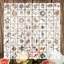 Flower Stencils for Painting, 64pcs 3 Inch Stencils for Crafts Rock Painting ...