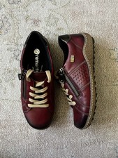 Remonte Shoes Womens Liv 26 Red Leather Lace Up Zip Sneaker 36 EU Sz 6