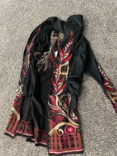 Johnny Was Biya Metallic Hoodie Open Cardigani Embroidered Jacket Sz XS NWT