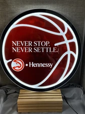 ATL HAWKS / HENNESSY COGNAC NBA BASKETBALL LED BAR SIGN MAN CAVE DECOR LIGHT NEW