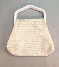 LUMURED Original Beaded White Handbag Purse Vintage