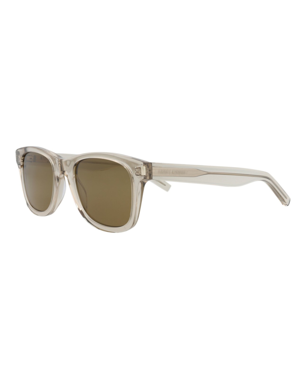 Occhiali Saint Laurent unisex quadrati rettangoli beige beige marrone fashion designer