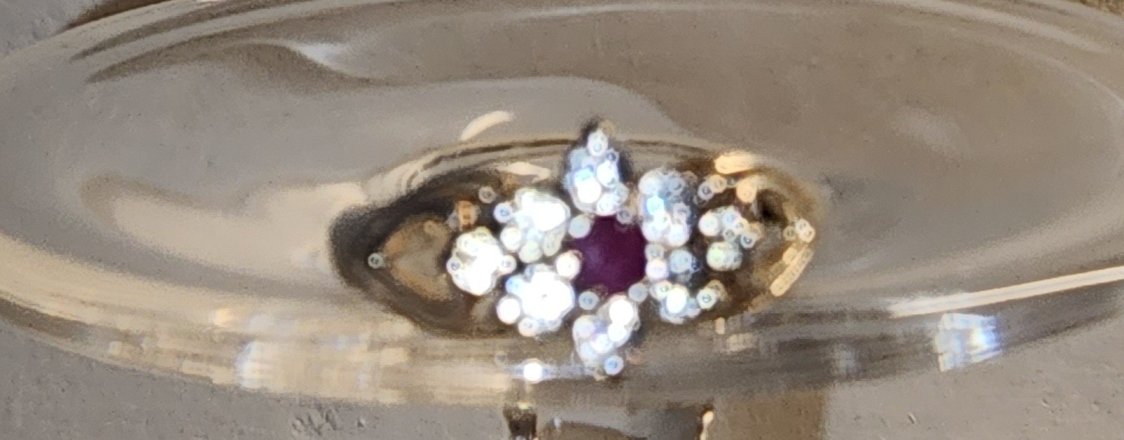 Sterling Silver Cocktail Cluster Ruby CZ Ring Siz… - image 5