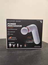 Sharper Image Power Percussion Edge Deep Tissue Massage Gun 4 Speeds 4 Heads