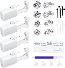 4Pcs Ear Piercing Kit, Self Ear Piercing Gun, Easy and Safe Ear Piercing Gun Kit