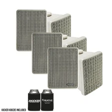 Kicker KB6 Indoor Outdoor Patio Speaker Bundle in Gray- 6 Speakers total