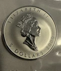 2000 Canadian Silver Maple Leaf Elizabeth II 5 Dollar Coin 1 oz .9999 Pure,