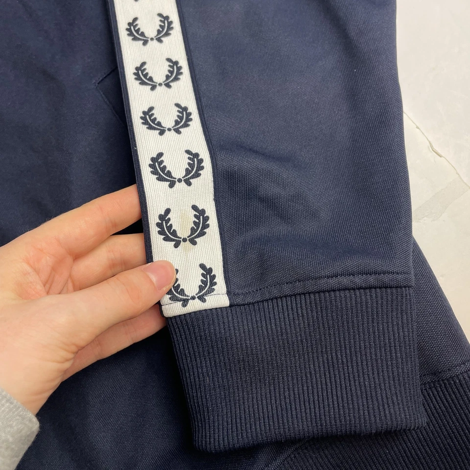 Fred Perry Sportswear Mens Blue Full Zip Taped Track Jacket Size XL - Image 2 of 4