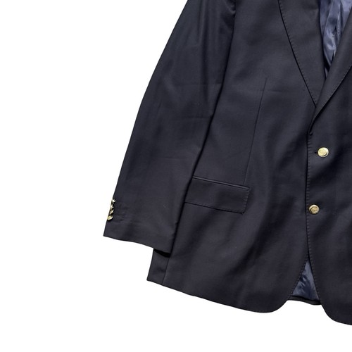 Brook Taverner Otley Pure Wool Blazer Gold Buttons Navy Blue Mens 46R - Picture 3 of 10