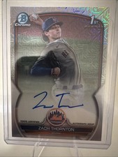 2023 Bowman Chrome Draft Zach Thornton Auto Autograph Mets HTA Mojo /150