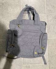Huggies Diaper Bag Gray Backpack Zip Gold Hardware Pockets Lined Bag Charm