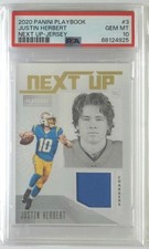 2020 Panini Playbook Justin Herbert Next Up Jersey Rookie #3 PSA 10