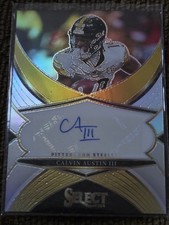 2024 Panini Select  Signatures Calvin Austin III  SSP-CAN Silver Prizm 