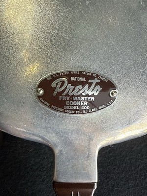 Vintage Presto Fry Master Model 400 Pressure Cooker Skillet  Almost No Wear!