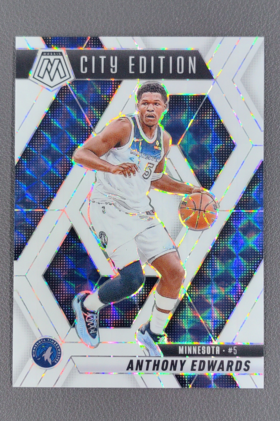 2024-25 Panini Mosaic Anthony Edwards City Edition White Prizm /25 #279