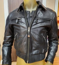 Xpert  Performance Leather Motorcycle Heavy Jacket Size M Vintage Lined Vented