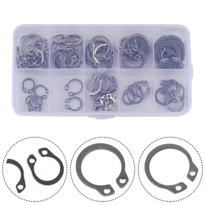 100x Stainless Steel Outer Circlip Retaining Ring Combination 8-18 Mm Set Type