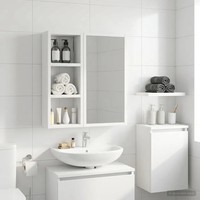 WALPLUS White Bathroom Wall Cabinet 20x10x50cm Compact Storage Organizer