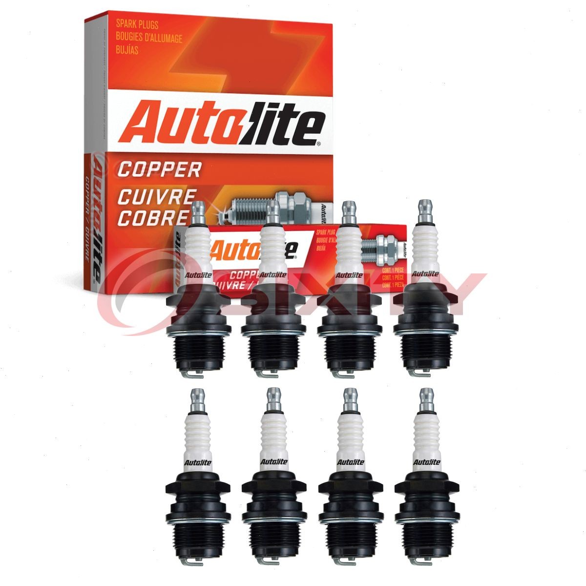 8 pc Autolite Copper Core 3076 Spark Plugs for W7C 88 78S 1 Ignition Wire nj