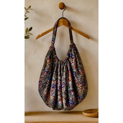Karma Highway Oversized Hobo Bag Paisley Floral Ruched Slouchy Tote Multi whimsi