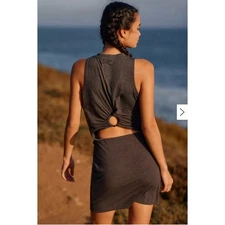 Spiritual Gangster Ring Back Triblend Dress Gray Mini Anthropologie NWT XS