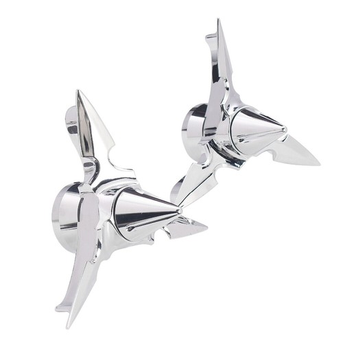 2pcs Chorme Spun Blade Spinning Front Axle Cap Nut Covers fit for Harley Touring - Picture 5 of 17
