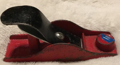 Vintage Small  Red Body Cast Iron Woodworking Metal Wood Block Plane