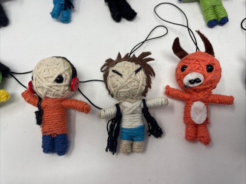 Lot of 18 Voodoo String Dolls 2.5" charms, keychain, monsters, heroes, animals - Picture 3 of 8